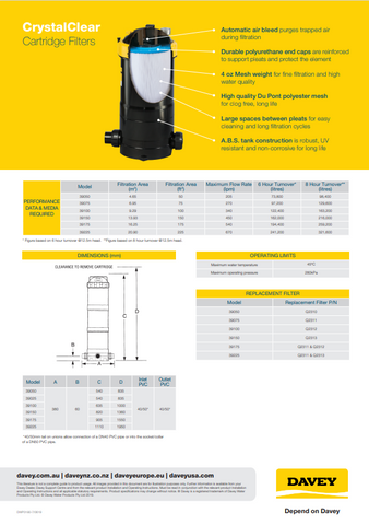 Davey cartridge filter EC1000